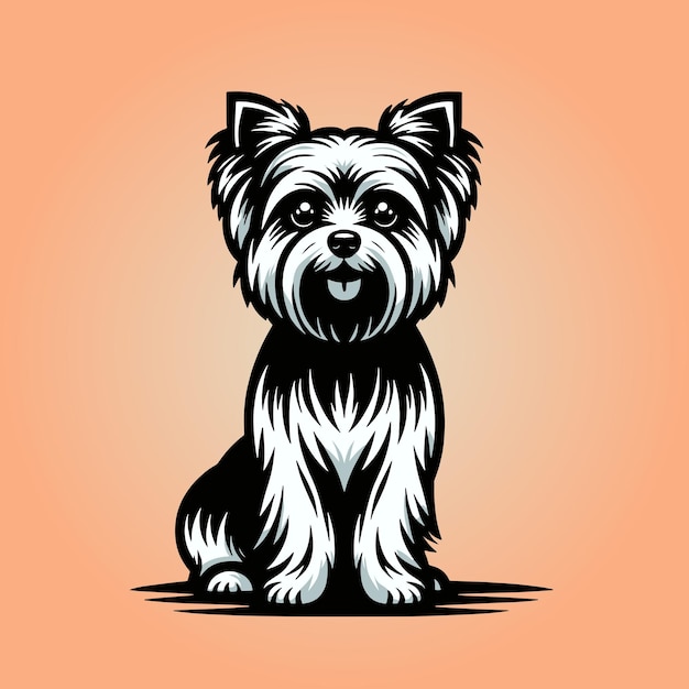 Yorkshire Terrier dog sitting illustration