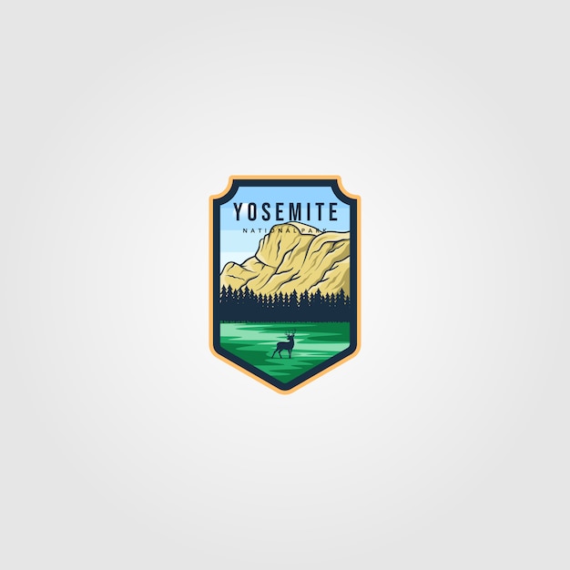 Vector yosemite national park outdoor illustration design