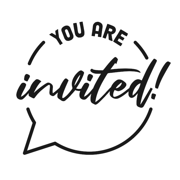 You are invited Handwritten banner Calligraphic invitation