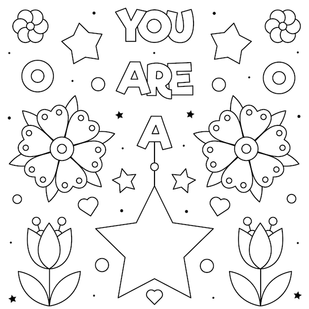 You are a star Coloring page