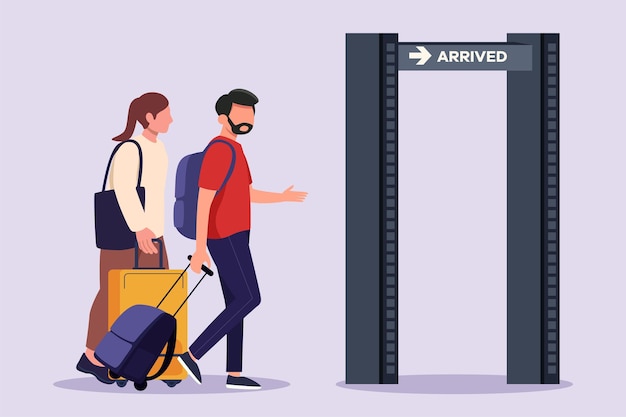 You Have Arrived concept Colored flat vector illustration isolated