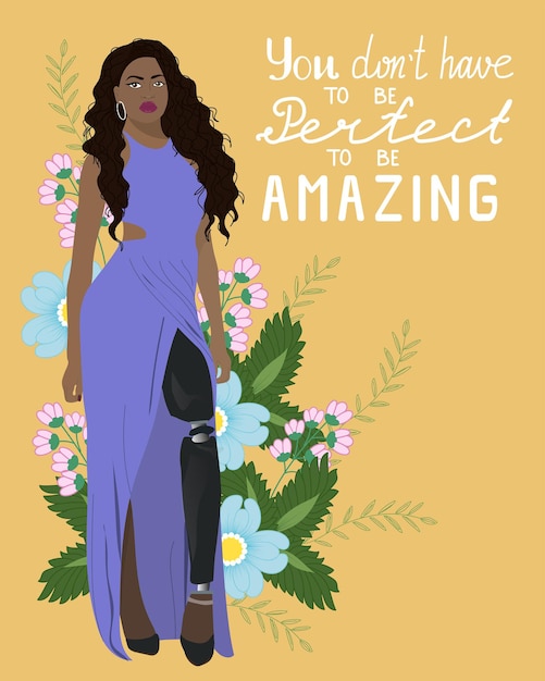 You don't have to be perfect to be amazing. Body positive concept. Vector illustration