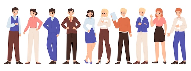 Young adult business characters Secretary managers in suit corporate office adults Start up entrepreneur person at work snugly vector characters