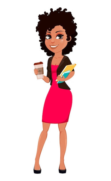 Young African American business woman in casual clothes