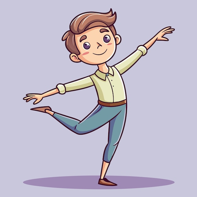 Vector young ballet man cartoon avatar