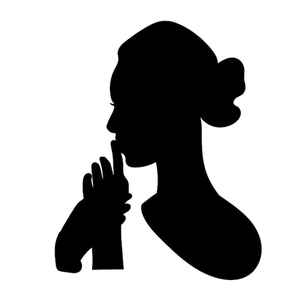 young beautiful women showing silent gesture