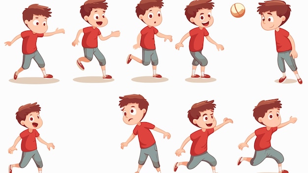 Young Boy Throwing Ball on White Background