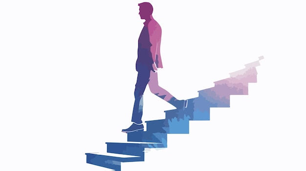 Young Businessman Walking Up Staircase