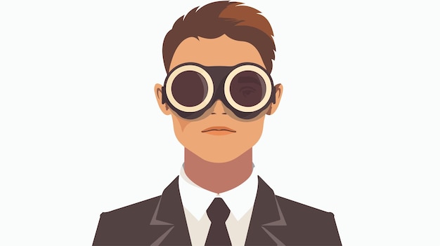 Young Businessman Wearing Goggles Professional and Creative Concept