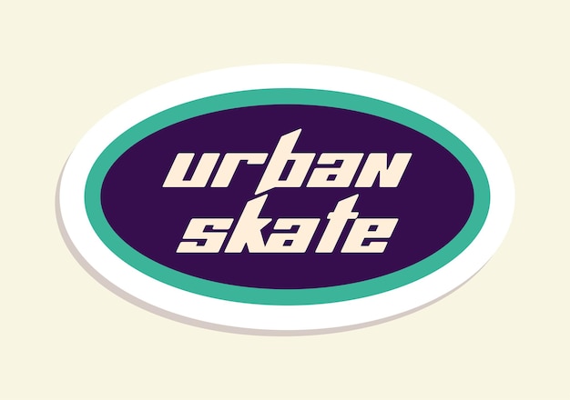 Young culture trendy sticker black round with inscription urban skate sticker for social networks