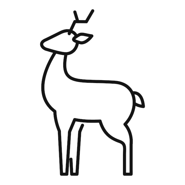 Young deer standing with small antlers minimalist line art illustration