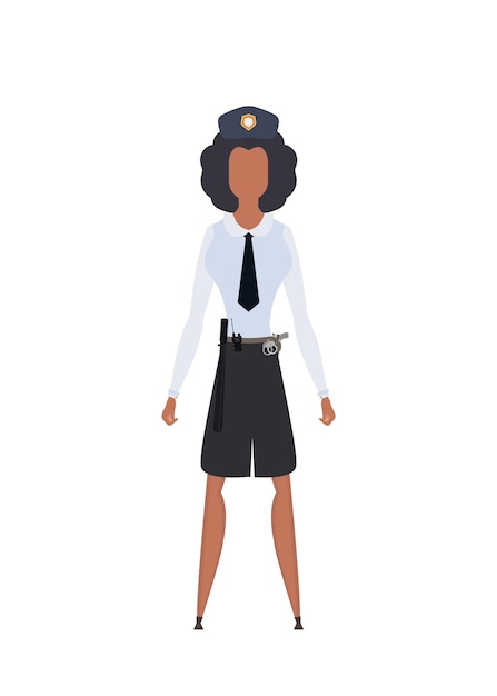 Young female officer professional military female character Illustration