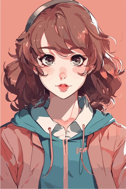 young girl anime style character vector illustration design Manga Anime girl Hair Faces Cartoon