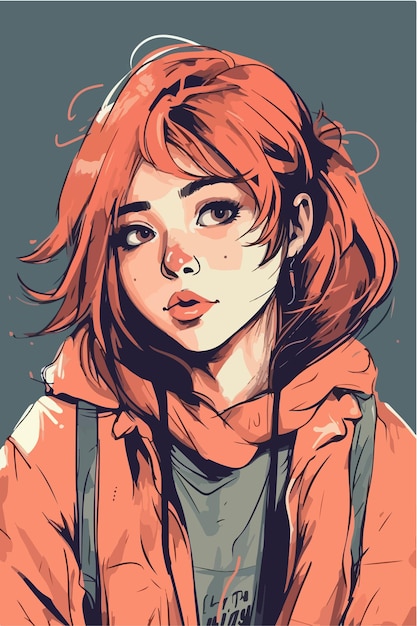 young girl anime style character vector illustration design Manga Anime Girl Hair Faces Cartoon