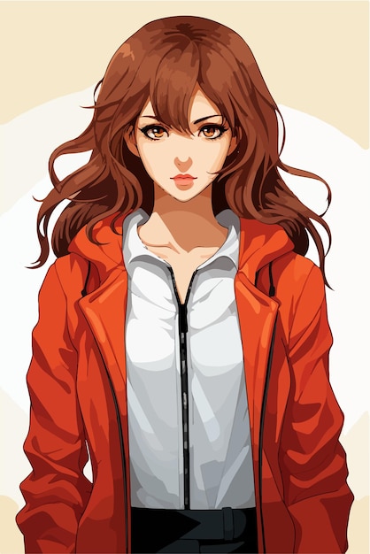 Young girl anime style character vector illustration design manga anime girl