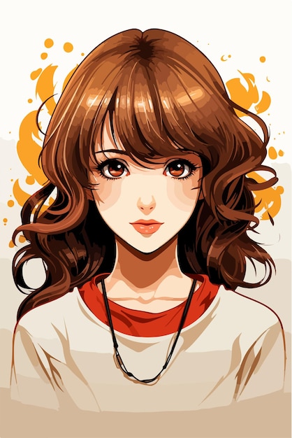 Young girl anime style character vector illustration design manga anime girl