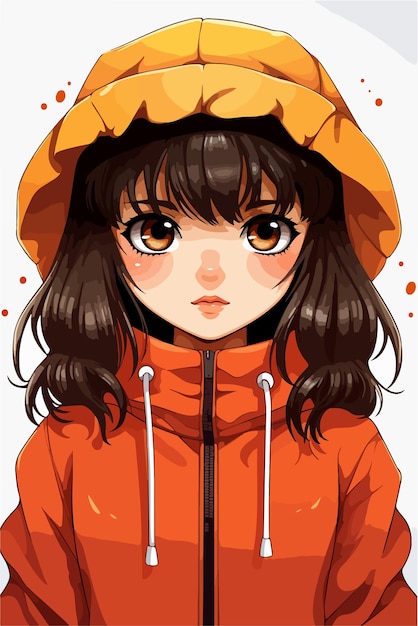 Young girl anime style character vector illustration design manga anime girl