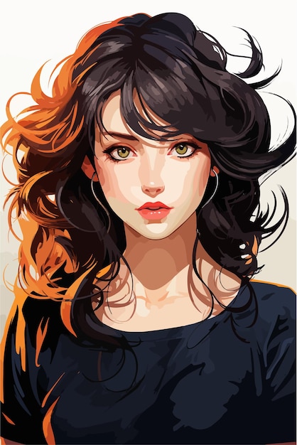 Young girl anime style character vector illustration design manga anime girl