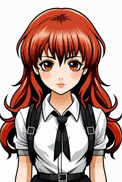 Young girl anime style character vector illustration design manga anime girl