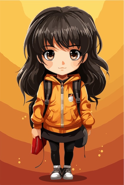 young girl anime style character vector illustration design Manga Anime girl