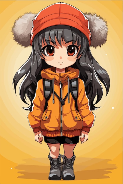 young girl anime style character vector illustration design Manga Anime girl