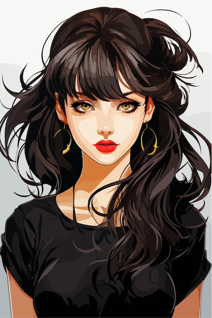 young girl anime style character vector illustration design Manga Anime girl