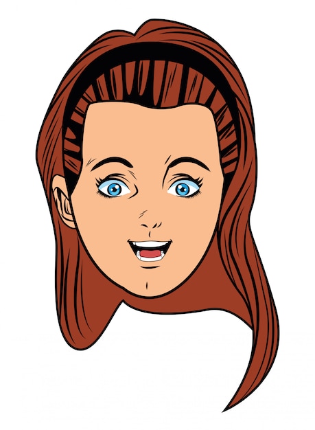 Young girl face avatar cartoon