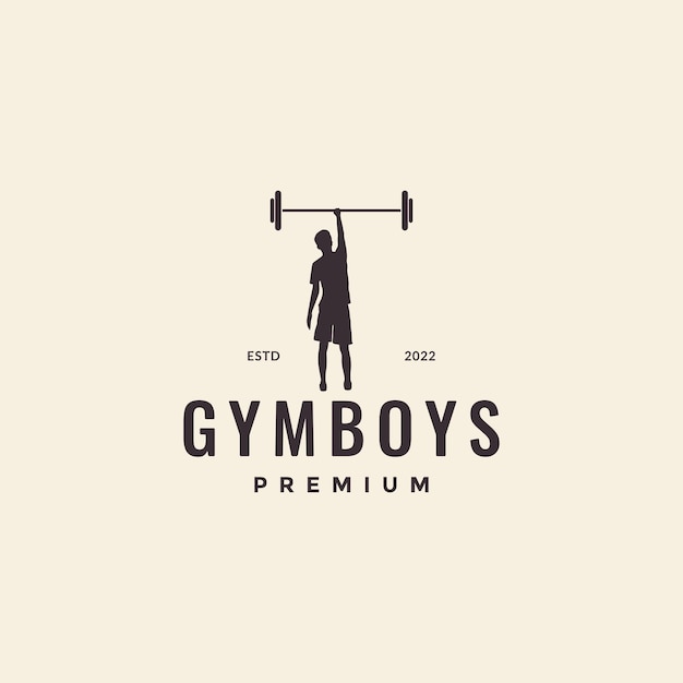 Young gym barbell logo design