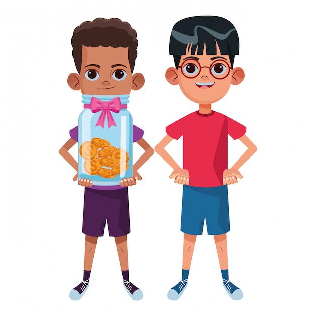 Vector young kids avatar carton character