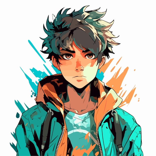 young man anime style character vector illustration design Manga Anime Boy