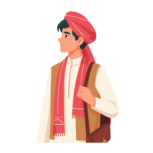 Vector young man indian culture vector illustration