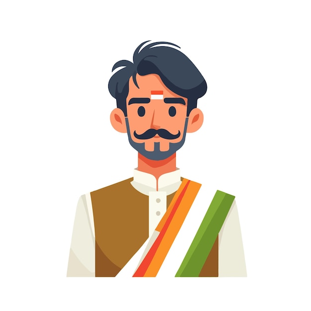 Vector young man indian culture vector illustration