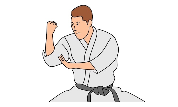 Young man karate