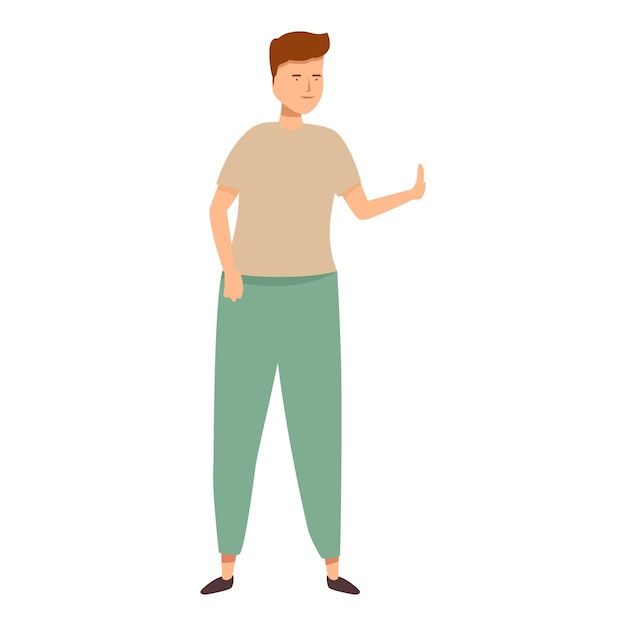 Vector young man showing stop gesture with hand