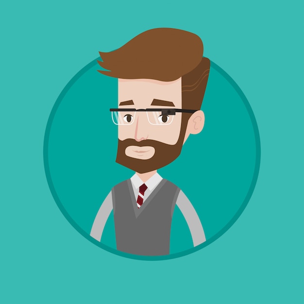 Young man wearing smart glass vector illustration.