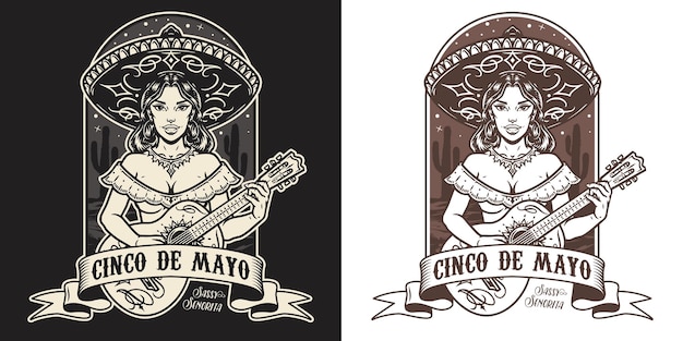 Young Mexican woman musician label