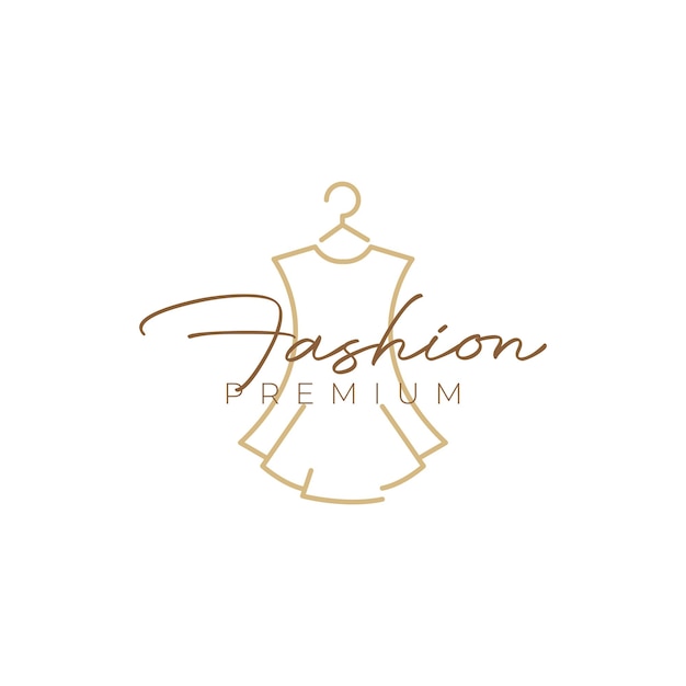 Young outfit female feminine line logo design vector graphic symbol icon illustration creative idea