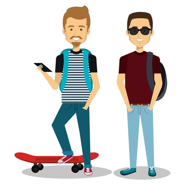 young people style character vector illustration design