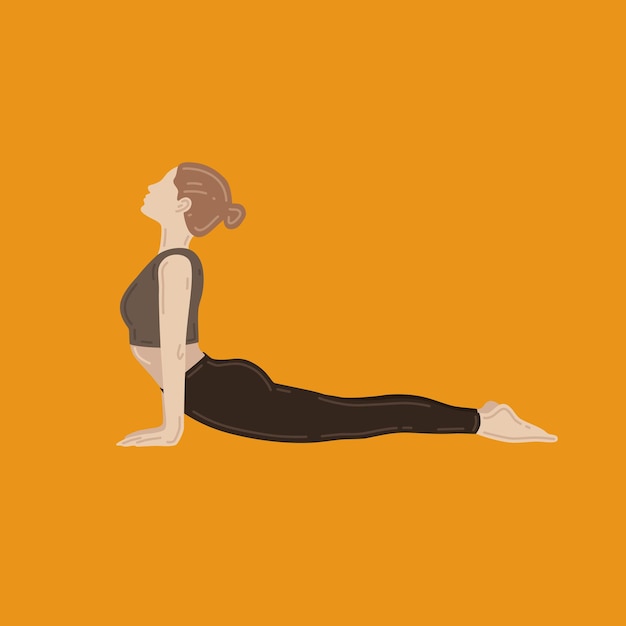 Young slim woman doing yoga exercise. Urdhva Mukha Shvanasana, upward facing dog pose