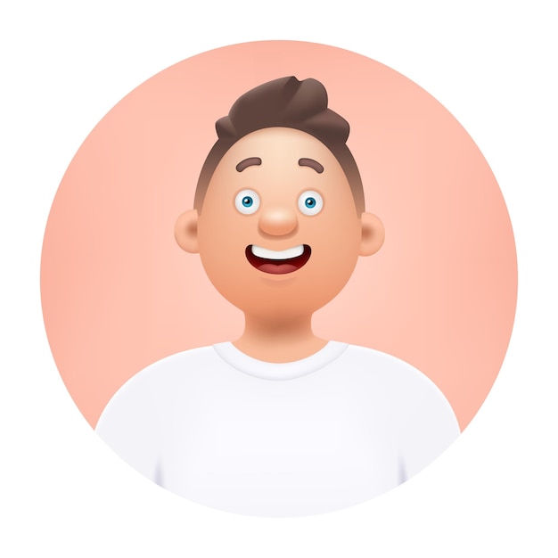 Young smiling man 3D avatar of a happy guy