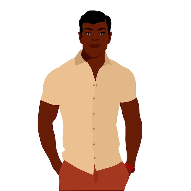 Young stylish black man in elegant style vector