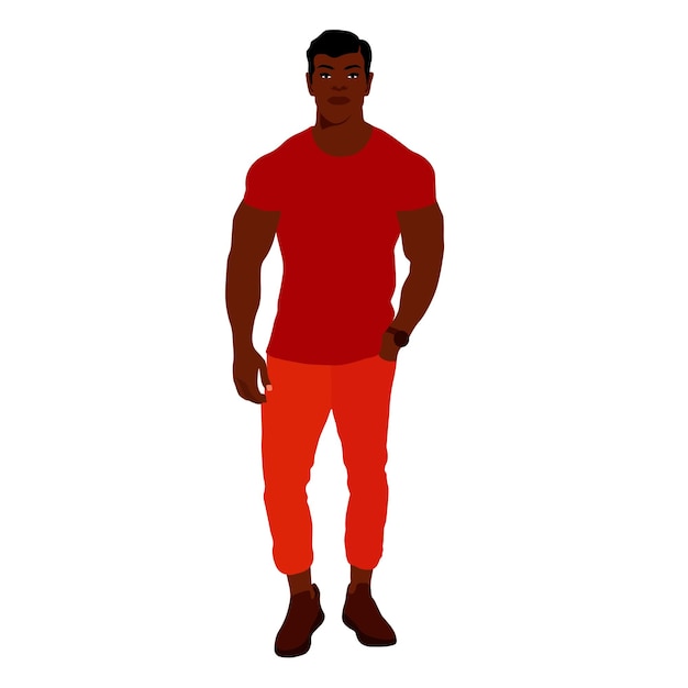 Young stylish black man in elegant style vector