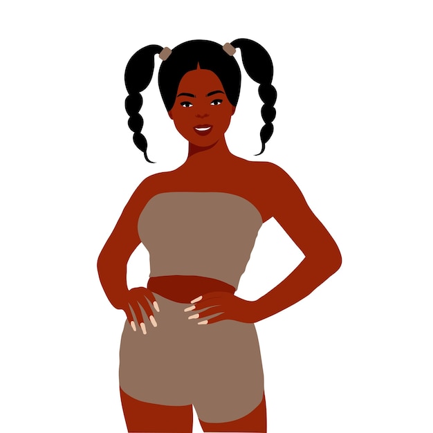 Young stylish black woman in elegant style vector