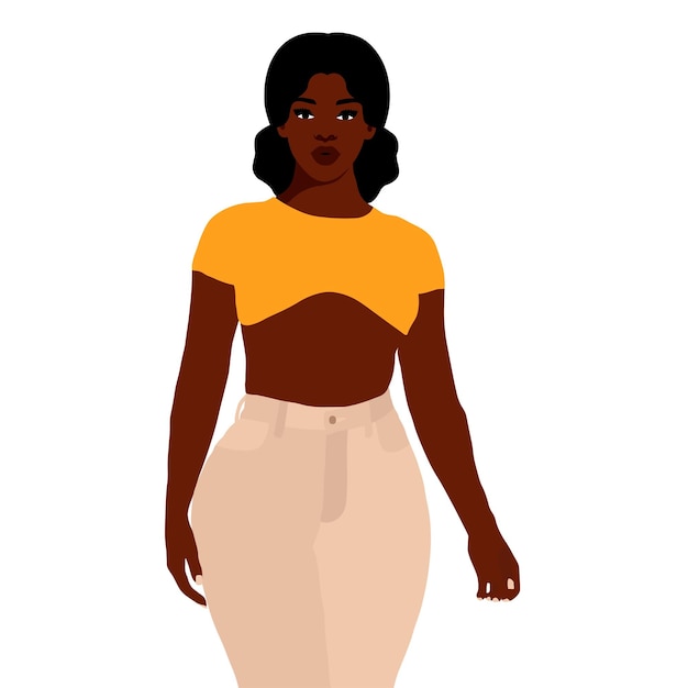 Young stylish black woman in elegant style vector