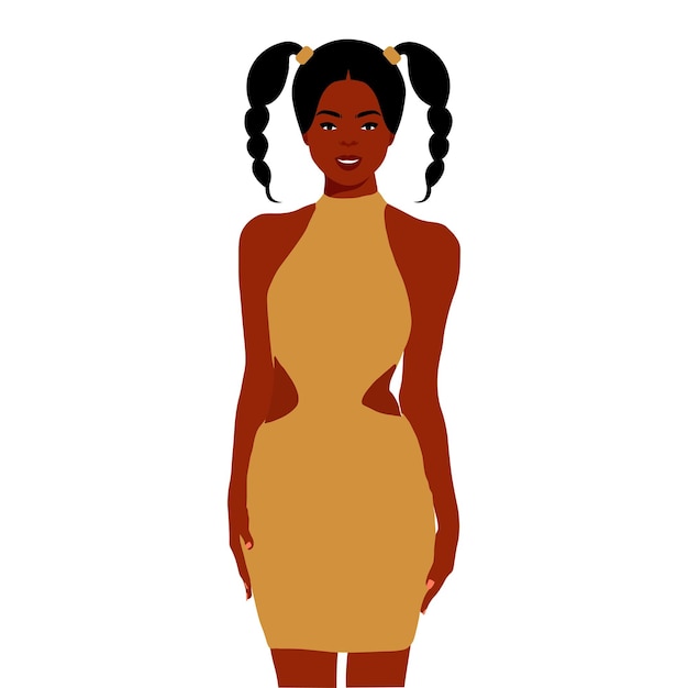 Young stylish black woman in elegant style vector