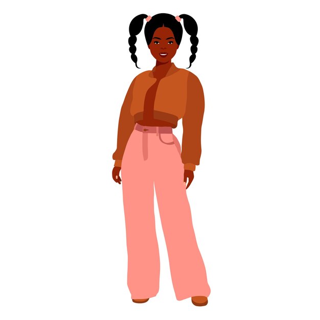 Young stylish black woman in elegant style vector