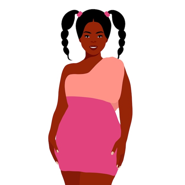 Young stylish black woman in elegant style vector