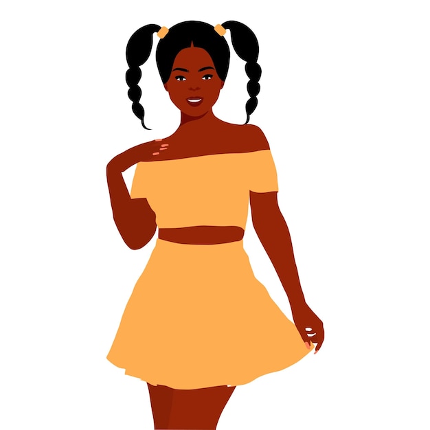 Young stylish black woman in elegant style vector