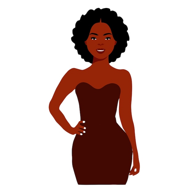 Young stylish black woman in elegant style vector