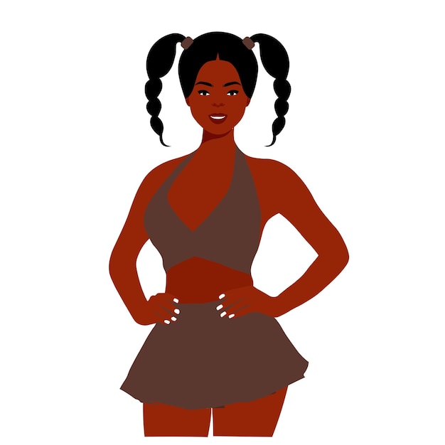 Young stylish black woman in elegant style vector